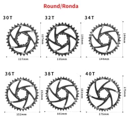 VXM Bicycle Chainring 1/3/6mm Offset MTB Bicycle Road Bike 30/32/34/36/38/40T Chainwheel ForGXP 9/10/11/12 Speed Crankset