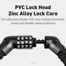 ULAC Bicycle 4 Digit Password Lock 1m/1.2m MTB Road Bike Anti-theft Steel Chain Lock Protable Safety Stable Cycling Padlock