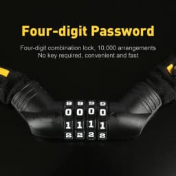 ULAC Bicycle 4 Digit Password Lock 1m/1.2m MTB Road Bike Anti-theft Steel Chain Lock Protable Safety Stable Cycling Padlock