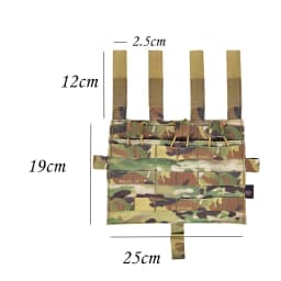 Tactical M4 MOLLE Panel TRI Pouch for AVS JPC2.0 Detachable Front Flap Triple Magazine Pouch Vest Front Panel MC