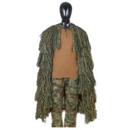 Lightweight Ghillie Poncho Tactical Sniper Ghillie Top for Airsoft Paintball Ghillie Poncho Suit Woodland
