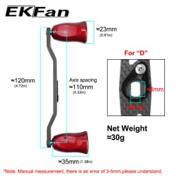 EKfan 120MM Carbon Fiber Fishing Reel Handle Silica Gel Knob Suit For DAI&SHI Baitcasting Reel Fishing Accessory
