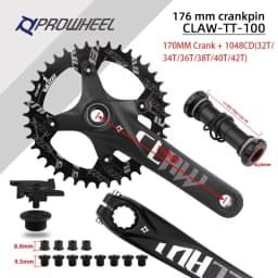 PROWHEEL Snow Bike 192mm Axis Crank 170mm Crank 32T/34T/36T/38T/40T/42T Chainrings with Bottom Bracket BB 120mm Fat Bike Crankse