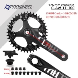 PROWHEEL Snow Bike 192mm Axis Crank 170mm Crank 32T/34T/36T/38T/40T/42T Chainrings with Bottom Bracket BB 120mm Fat Bike Crankse