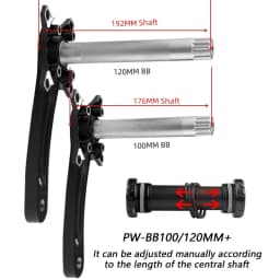 PROWHEEL Snow Bike 192mm Axis Crank 170mm Crank 32T/34T/36T/38T/40T/42T Chainrings with Bottom Bracket BB 120mm Fat Bike Crankse