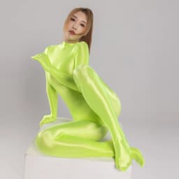 Sexy Silky glossy tights back zipper Wetsuit Yoga Zentai Plus Size cycling Overalls Jumpsuits Cosplay shiny bodysuit shapewear