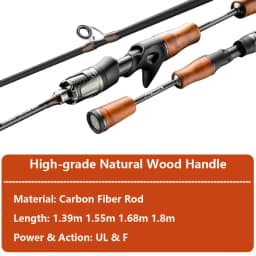 UL,Ultralight Carp Trout Bass Fishing Rod,Solid Carbon Fiber Rod Tips,Spinning,Casting,Stream Lake Lure Fishing Rods,2 Sections