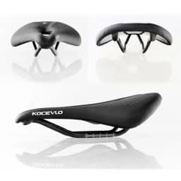 Kocevlo-Carbon Fiber Road Bicycle Seat Cushion, Mountain Bike Seat Bag, Ultra-light, Comfortable, Waterproof, Leather Surface