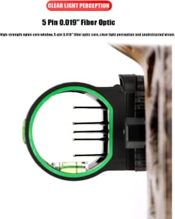 5 Pins Bow Sight Aluminum Alloy Right Hand Adjustable Compound Recurve Bow Sight for Bow and Arrow Archery Accessories