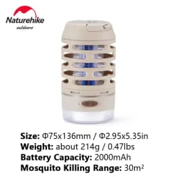 Naturehike Camping Electric Mosquito Killer Light Outdoor Hiking Mosquito Zapper Night Fishing Floodlight Portable Mosquito Lamp