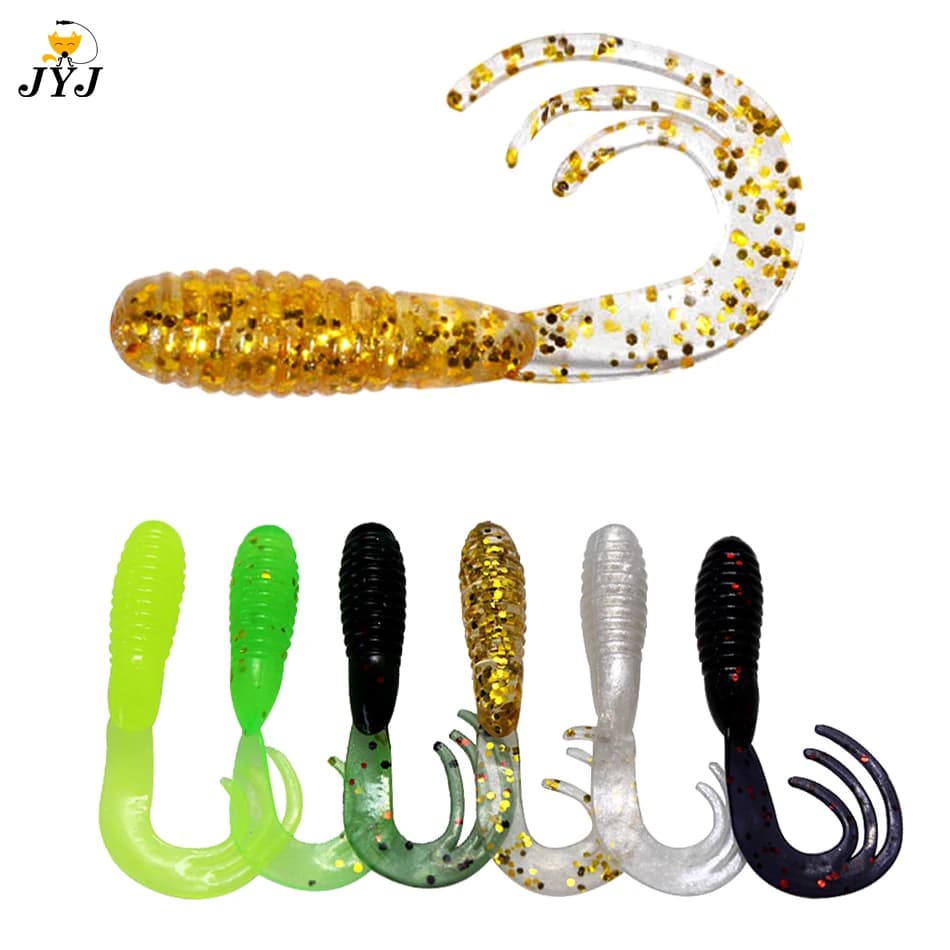 20pcs Fishing Lures 40mm/50mm/65mm 0.7g/1.6g/2.8g Wobblers Carp Fishing Soft Bait Swimbait Tail Grub Lures Silicone Artificial