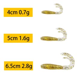 20pcs Fishing Lures 40mm/50mm/65mm 0.7g/1.6g/2.8g Wobblers Carp Fishing Soft Bait Swimbait Tail Grub Lures Silicone Artificial