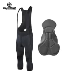 Ykywbike Men's Cycling Bib Shorts 3/4 Men 6 Hours Ride Padded Shorts Pro Road Bicycle Tights Pants Mtb Bib Bike Short