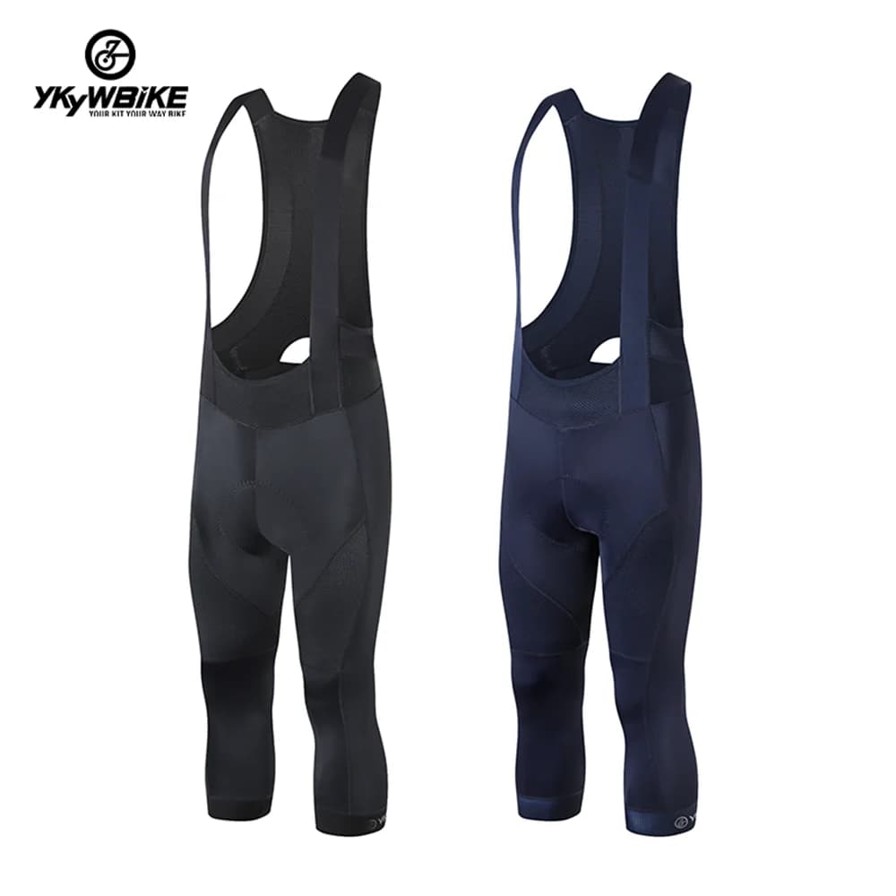 Ykywbike Men's Cycling Bib Shorts 3/4 Men 6 Hours Ride Padded Shorts Pro Road Bicycle Tights Pants Mtb Bib Bike Short