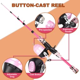Fishing Rod and Reel Combo Full Kit 1.2m/1.5m Telescopic Casting Rod Pole with Spincast Reel and Hooks Lures Swivels bag