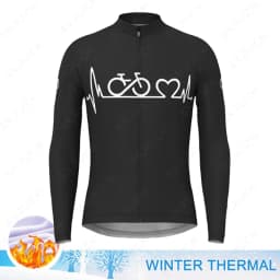 Men Cycling Jersey Long Sleeves Winter Fleece Cycling Clothing MTB Bike Shirts Uniform Warm Bicycle Jacket Maillot Ropa Ciclismo
