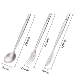 Keith Titanium Portable Spoon Fork Knife Steak Western Flatware Kitchen Christmas Party Supplies Dinnerware Travel Cutlery Set