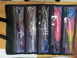 Drag Fishing Resin Fish, Stainless Steel, No.8 Hook, 5 Pack, 140g,2 m Long, pulling Force 350 lbs, tuna, Swordfish