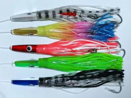 Drag Fishing Resin Fish, Stainless Steel, No.8 Hook, 5 Pack, 140g,2 m Long, pulling Force 350 lbs, tuna, Swordfish
