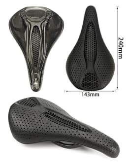 BALUGOE Bicycle 3D Printed Carbon Carbon Saddle Comfortable Road Bike MTB Seat Cozy Honeycomb Cushion Carbon 3D Seat Cushion
