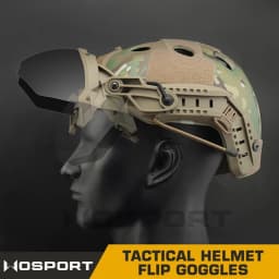 Tactical Helmet Flip Goggles Hunting Outer Suspension Helmet Windproof Waterproof Eye Protective Goggles Anti-frog Glasses