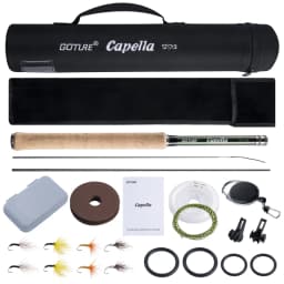 Goture Tenkara Fishing Kit Ultra Light Carbon Fly Fishing Rod 3.6m Mainline Tippet Flies Set Hook Keeper and Accessories Combo