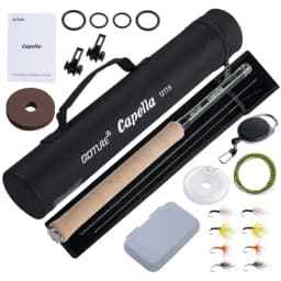 Goture Tenkara Fishing Kit Ultra Light Carbon Fly Fishing Rod 3.6m Mainline Tippet Flies Set Hook Keeper and Accessories Combo