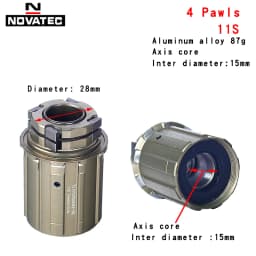 NOVATEC-Aluminum Alloy Cassette Body, Rear Hub Freehub Wheel, XD, XDR, AL7075, 4 Pairs, 11, 12Speed, D792SB, D772SB, D412SB