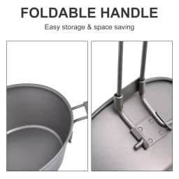 Widesea Camping Titanium Bowl Tableware Cookware Foldable Handle Outdoor Cup Tourism Pot Hiking Backpacking Picnic Fishing