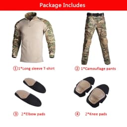 HAN WILD Outdoor Climbing Uniform Camouflage Suit Tactical Shirt Combat Pants Airsoft Paintball Equipment Clothes Plus 8XL
