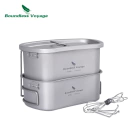 Boundless Voyage Outdoor Military Canteen Bottle Camping Hiking Water Cups Titanium Cookware 1100ml Bottle 750ml Pot 400ml Bowl