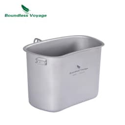 Boundless Voyage Outdoor Military Canteen Bottle Camping Hiking Water Cups Titanium Cookware 1100ml Bottle 750ml Pot 400ml Bowl