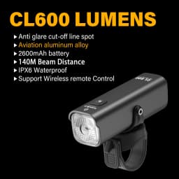 TOWILD CL600 Bike Light Front Lamp 600 Lumens USB Rechargeable LED 2600mAh Bicycle Lights IPX6 Waterproof MTB Bicycle Headlights