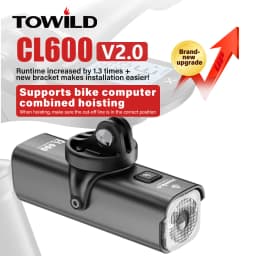 TOWILD CL600 Bike Light Front Lamp 600 Lumens USB Rechargeable LED 2600mAh Bicycle Lights IPX6 Waterproof MTB Bicycle Headlights