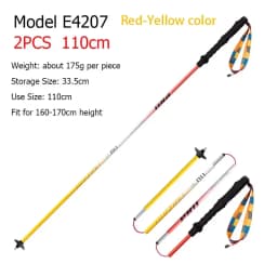 AONIJIE E4204 Lightweight Folding Trekking Poles Carbon Fiber Walking Stick Drawstring Fixed for Hiking Running Mountaineering