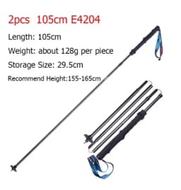 AONIJIE E4204 Lightweight Folding Trekking Poles Carbon Fiber Walking Stick Drawstring Fixed for Hiking Running Mountaineering