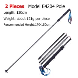 AONIJIE E4204 Lightweight Folding Trekking Poles Carbon Fiber Walking Stick Drawstring Fixed for Hiking Running Mountaineering