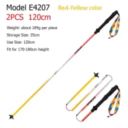 AONIJIE E4204 Lightweight Folding Trekking Poles Carbon Fiber Walking Stick Drawstring Fixed for Hiking Running Mountaineering
