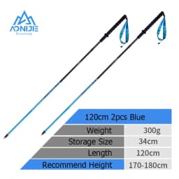 AONIJIE E4204 Lightweight Folding Trekking Poles Carbon Fiber Walking Stick Drawstring Fixed for Hiking Running Mountaineering