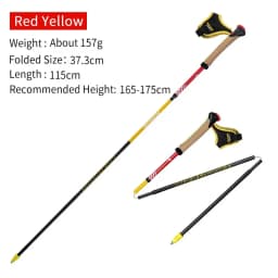 AONIJIE E4204 Lightweight Folding Trekking Poles Carbon Fiber Walking Stick Drawstring Fixed for Hiking Running Mountaineering
