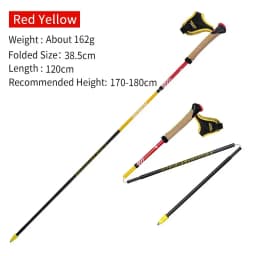 AONIJIE E4204 Lightweight Folding Trekking Poles Carbon Fiber Walking Stick Drawstring Fixed for Hiking Running Mountaineering