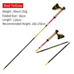 AONIJIE E4204 Lightweight Folding Trekking Poles Carbon Fiber Walking Stick Drawstring Fixed for Hiking Running Mountaineering