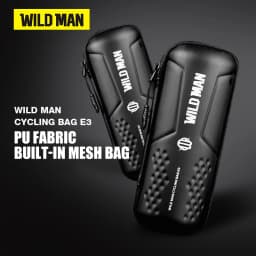 WILD MAN E3 Bicycle Bottle Cage Tool Case PU Hard Shell Zipper Storage Pouch Mesh Organizer Cycling Repair Bag Case Only