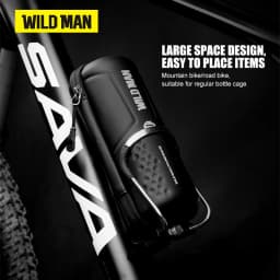 WILD MAN E3 Bicycle Bottle Cage Tool Case PU Hard Shell Zipper Storage Pouch Mesh Organizer Cycling Repair Bag Case Only