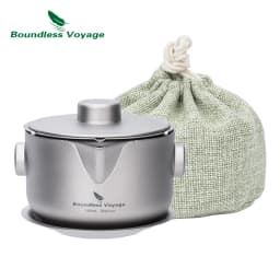 Boundless Voyage Titanium Gaiwan Teapot Cups Double-Layer Tea Maker with Lid & Filter Ultralight Kungfu Tea Set Stackable Mugs