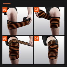 Vigor-Elastic Weightlifting Knee Wrap Bandages, Power Gear, Gym Fitness, Weight Lifting Compression