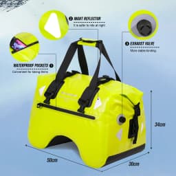 WILD HEART Dry Motorcycle Tail bag 50L With Rope Straps and Inner Pocket Waterproof PVC 500D for Travel,Motorcycle and so on