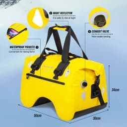 WILD HEART Dry Motorcycle Tail bag 50L With Rope Straps and Inner Pocket Waterproof PVC 500D for Travel,Motorcycle and so on