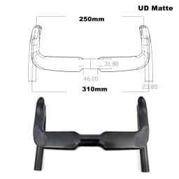 BIKEDOC HB23 New Track Bar Carbon Handlebar Drop Bar UD Gloss/Matte Finish 31.8MM*330/390MM Races Bars Bicycle Parts Ultra Light