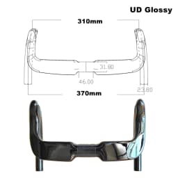 BIKEDOC HB23 New Track Bar Carbon Handlebar Drop Bar UD Gloss/Matte Finish 31.8MM*330/390MM Races Bars Bicycle Parts Ultra Light